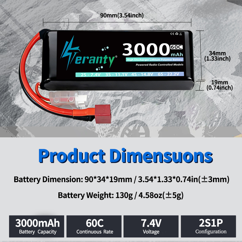TERANTY 2S 3000mAh Lipo Batter - Rc Hobby Airplanes ulasan dan harga